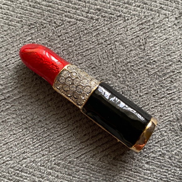 Enamel Lipstick Brooch Pin - Picture 3 of 10
